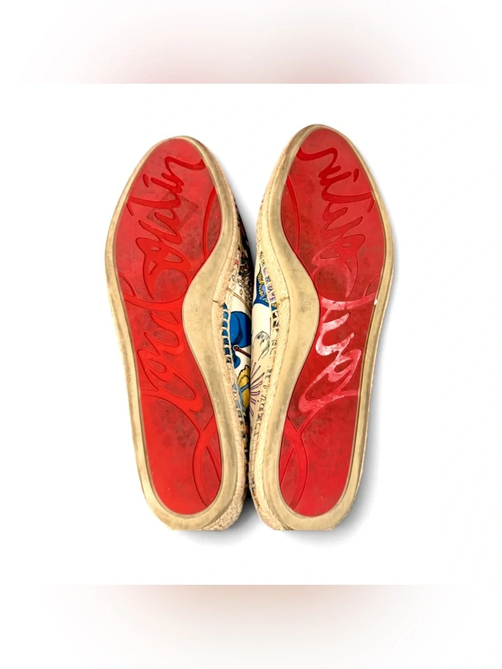 Christian Louboutin Floral Crest Silk Espadrille Slip-On Loafers EU 39 - Custom